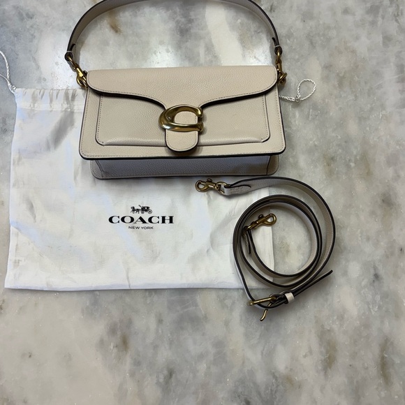 Coach Tabby Shoulder Bag 26 in Polished Pebble Leather - Chalk Authentic! - Picture 14 of 14